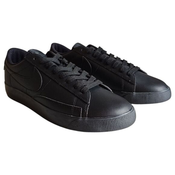 Rare Nike Blazer Low Top Black Leather Skate SB Shoe Men's Size 9 2017 SAMPLE - Picture 1 of 10